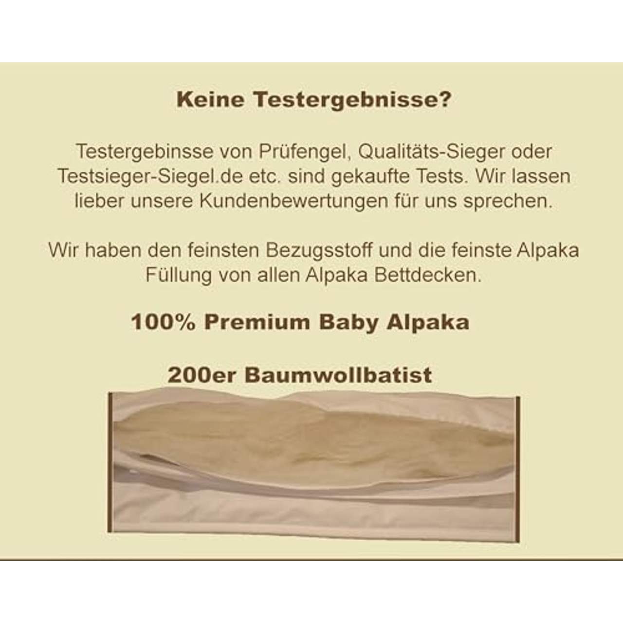 Alpaka Bettdecke Sommerdecke Füllung 100% Baby Alpaka 500g