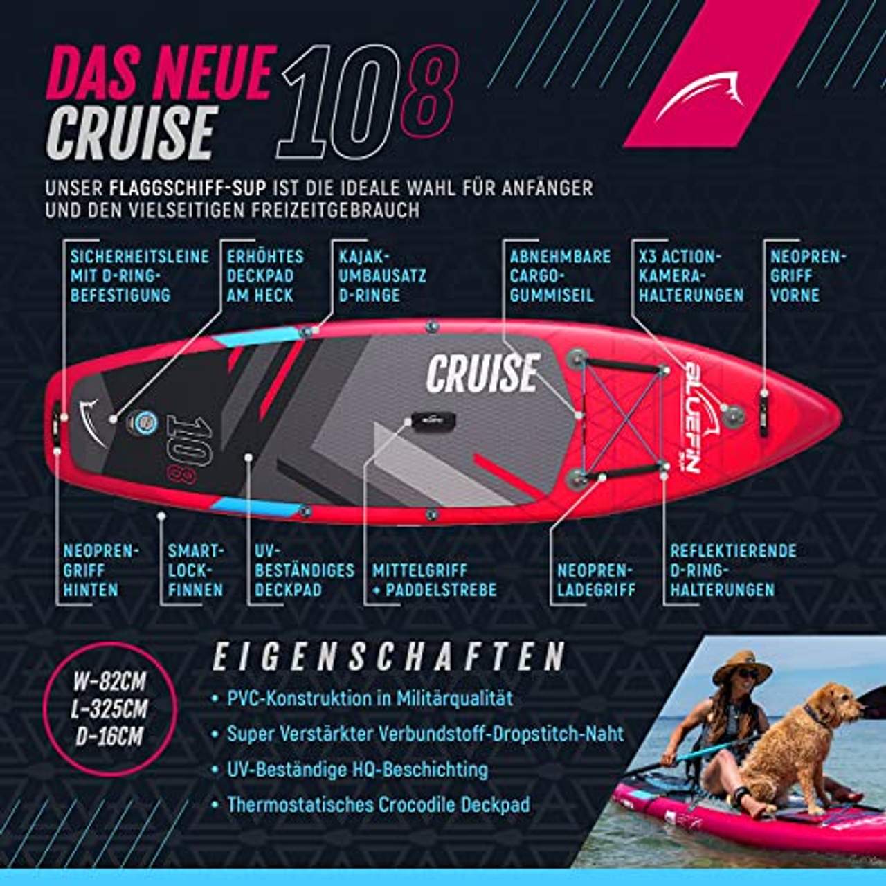 Bluefin SUP Cruise 10'8 Aufpumpbares Paddleboard
