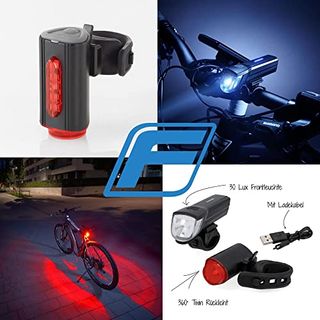 Bodenleuchte mit Vergleich 2023 im 360° Fahrradbeleuchtung USB FISCHER innovativer Beleuchtungs-Set LED