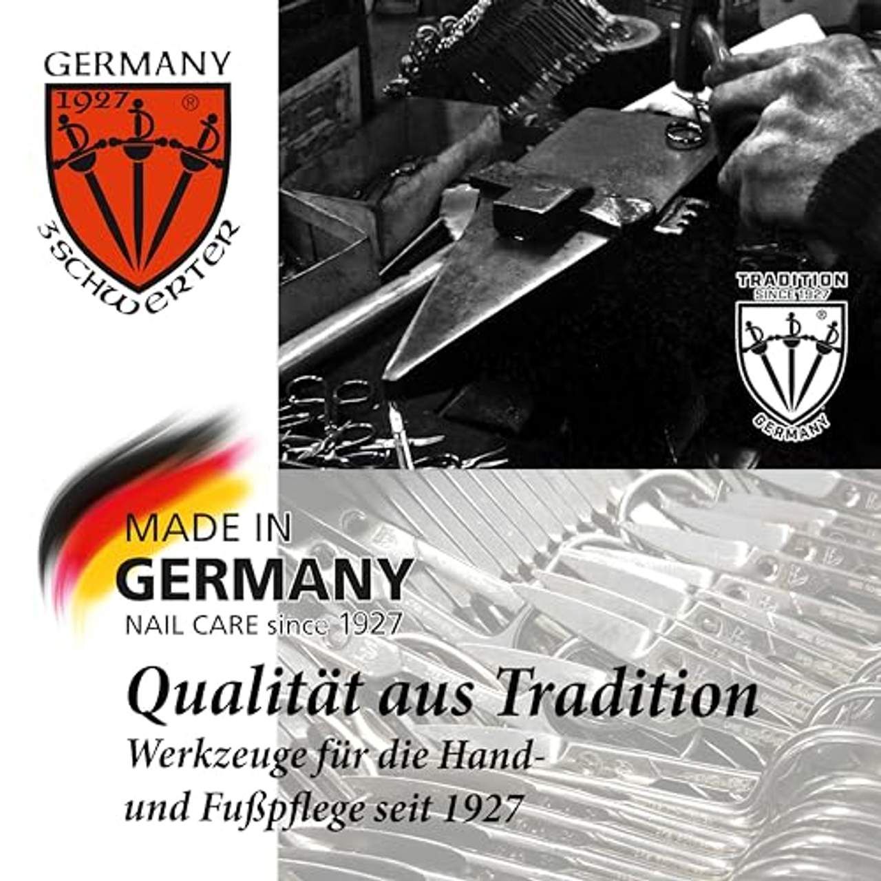 Drei Schwerter Solingen Germany Maniküreset Nagelset 6-tlg Glasfeile
