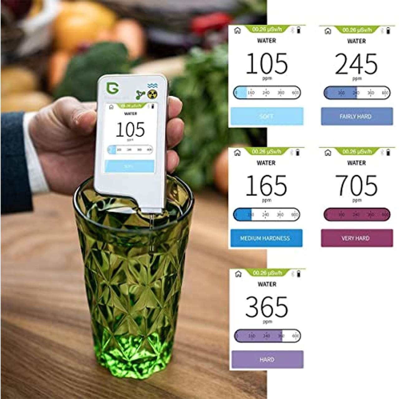 Greentest Eco 6 Geigerzähler Nitrattester Obst Gemüse Fleisch Fisch TDS Wassertester Strahlenmessgerät