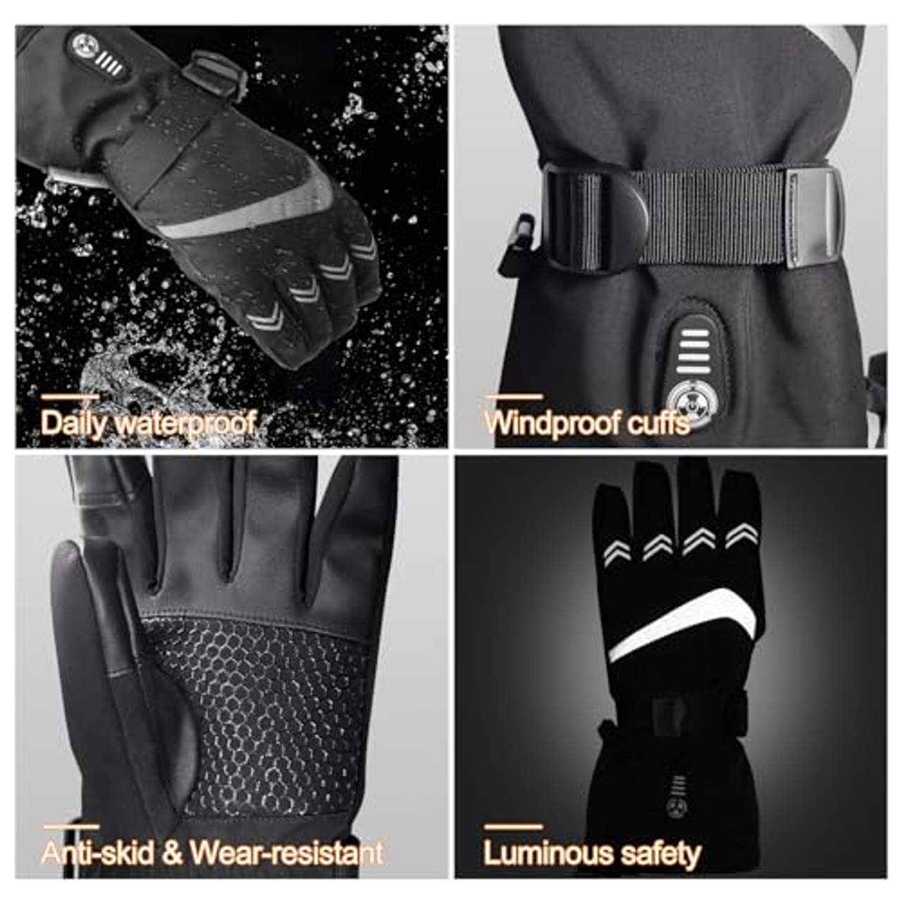 HATMIG Beheizte Handschuhe Elektrische Beheizbare Handschuhe  
