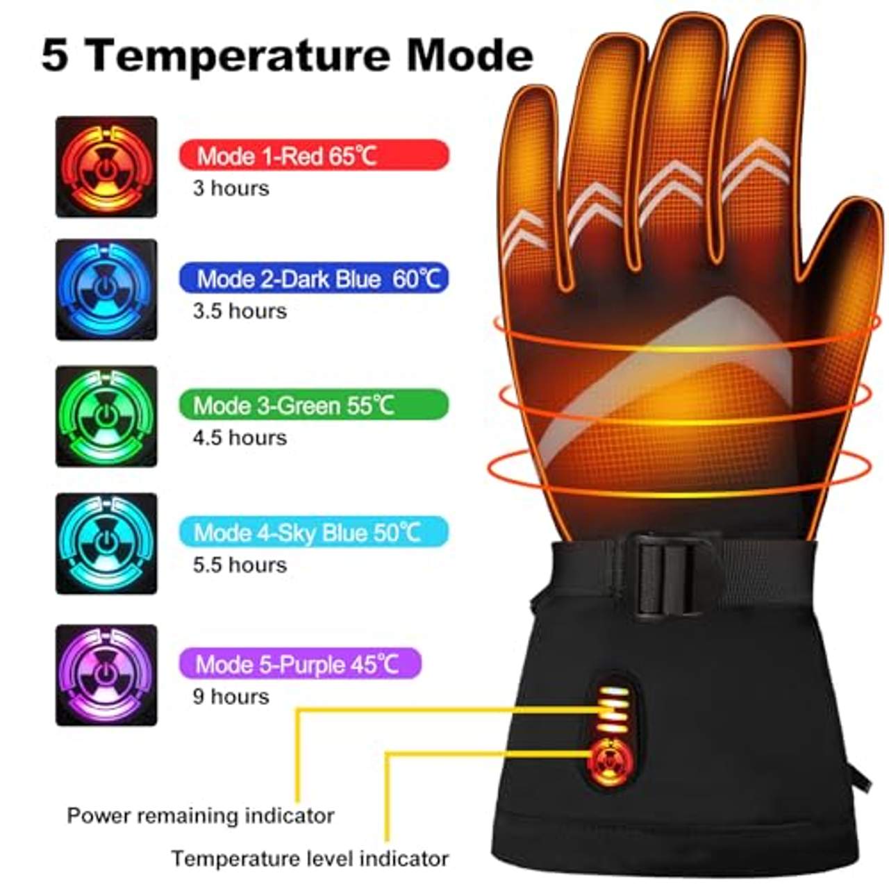 HATMIG Beheizte Handschuhe Elektrische Beheizbare Handschuhe  