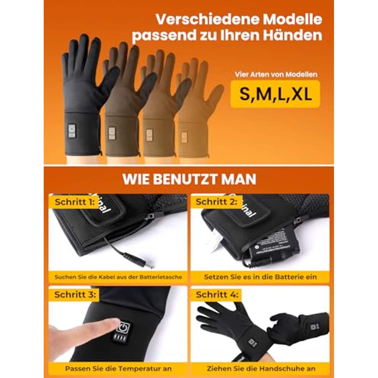 Orshinal Beheizbare Handschuhe