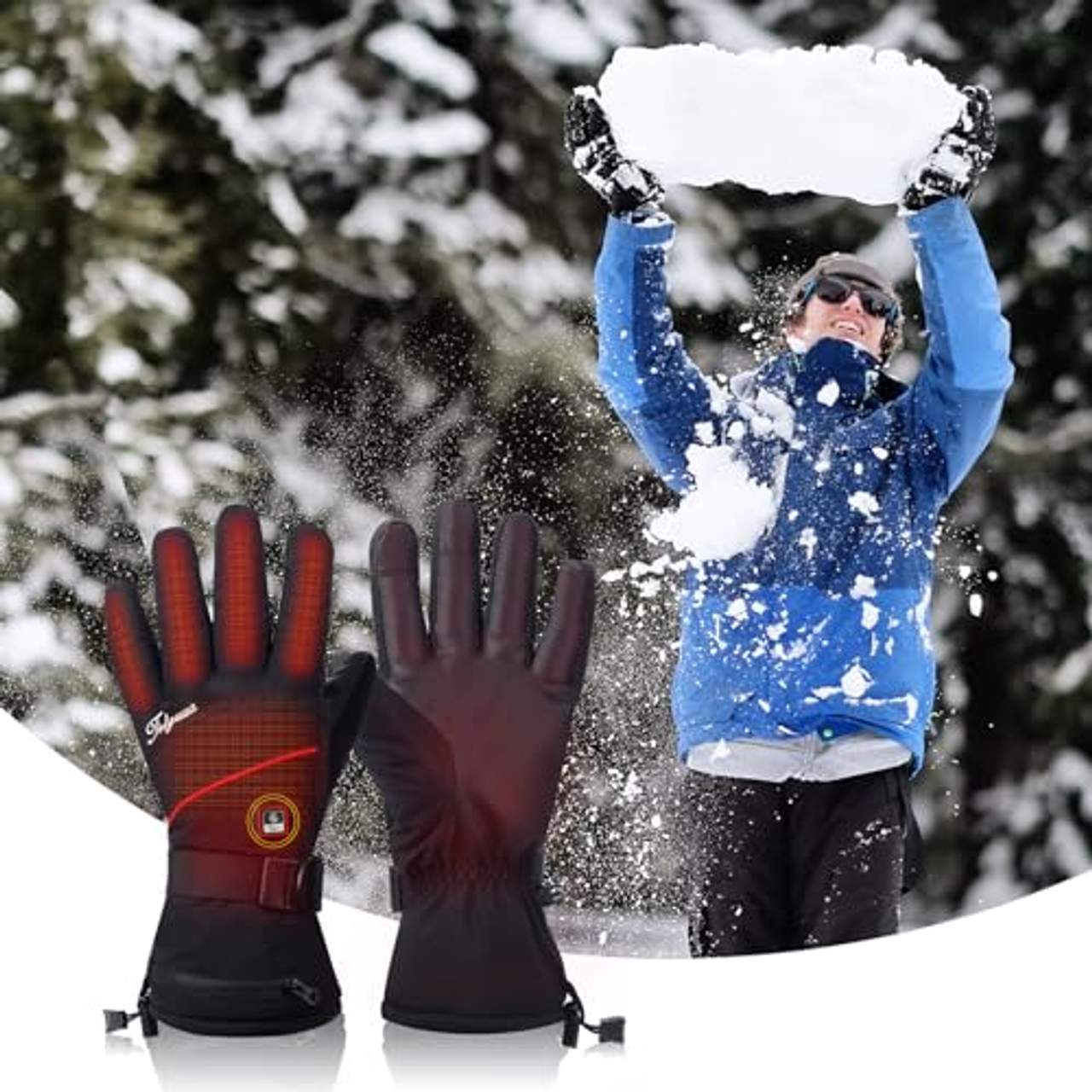Telguua Beheizbare Handschuhe mit 5500mAh Akku