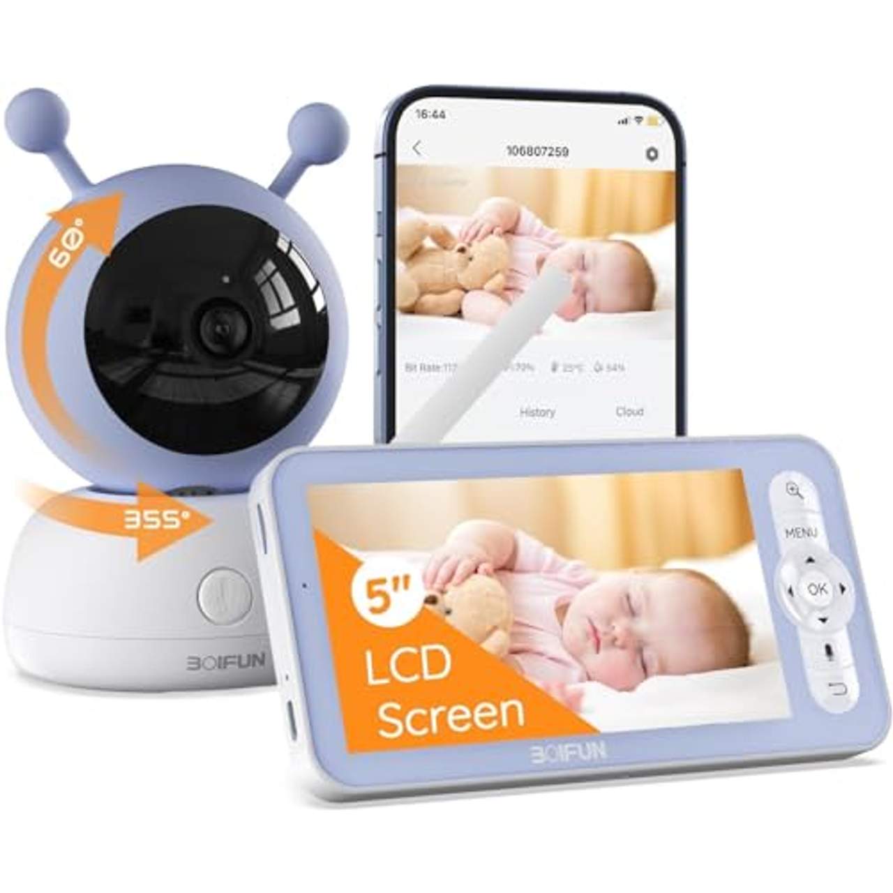 BOIFUN Babyphone mit Kamera 1080P