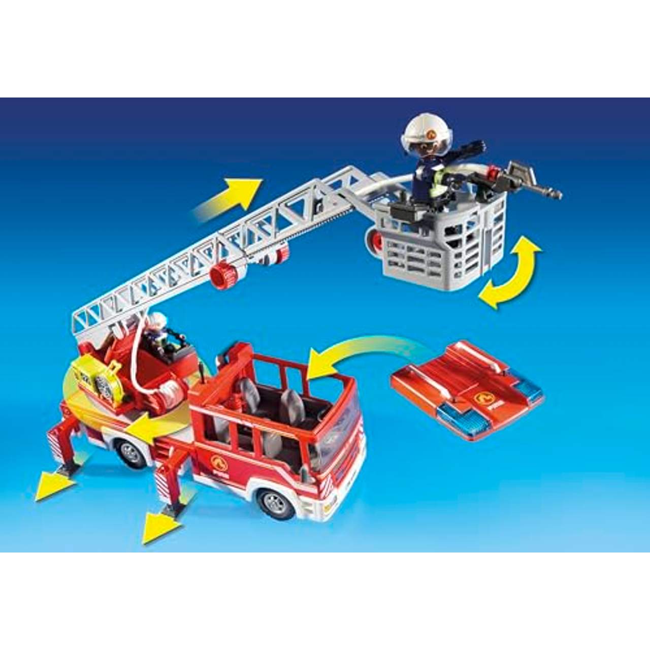 PLAYMOBIL 9463 Spielzeug-Feuerwehr-Leiterfahrzeug