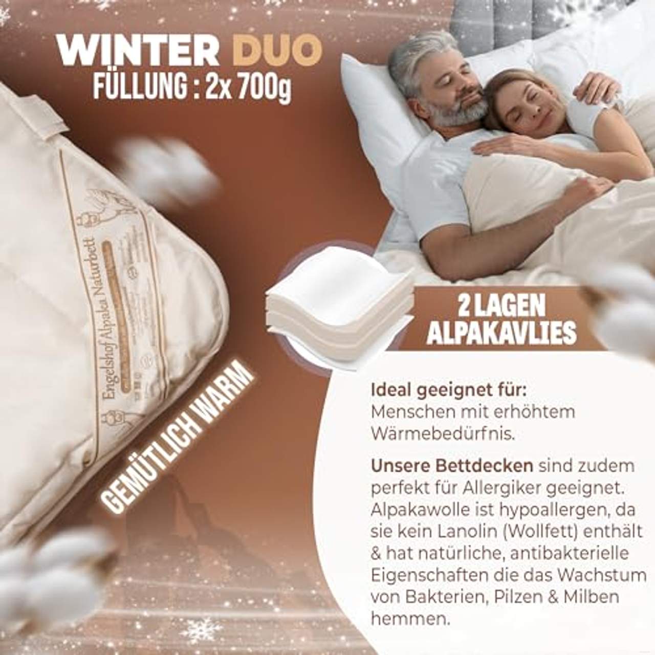Engelshof Alpaka Bettdecke Farisa Winter Duo 135x200cm