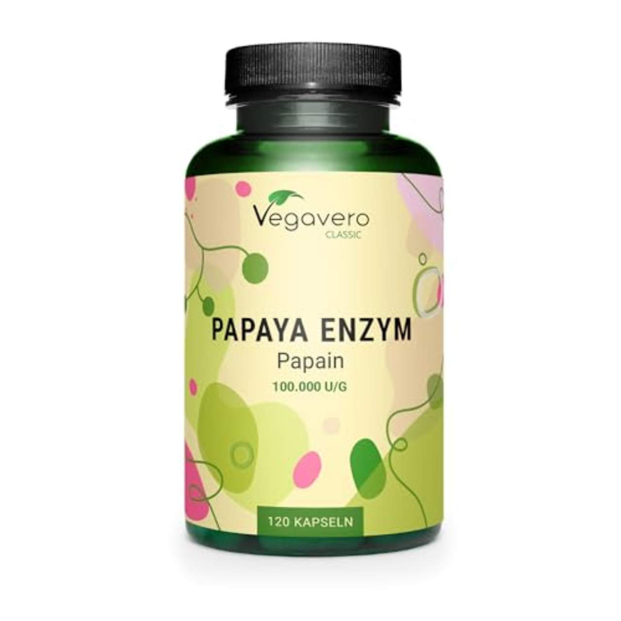 Papaya Enzym Vegavero HOCHDOSIERT: 1500 mg Papain pro Tagesdosis