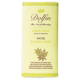 Dolfin Zartbitterschokolade mit grünem Anis, Made in Belgium