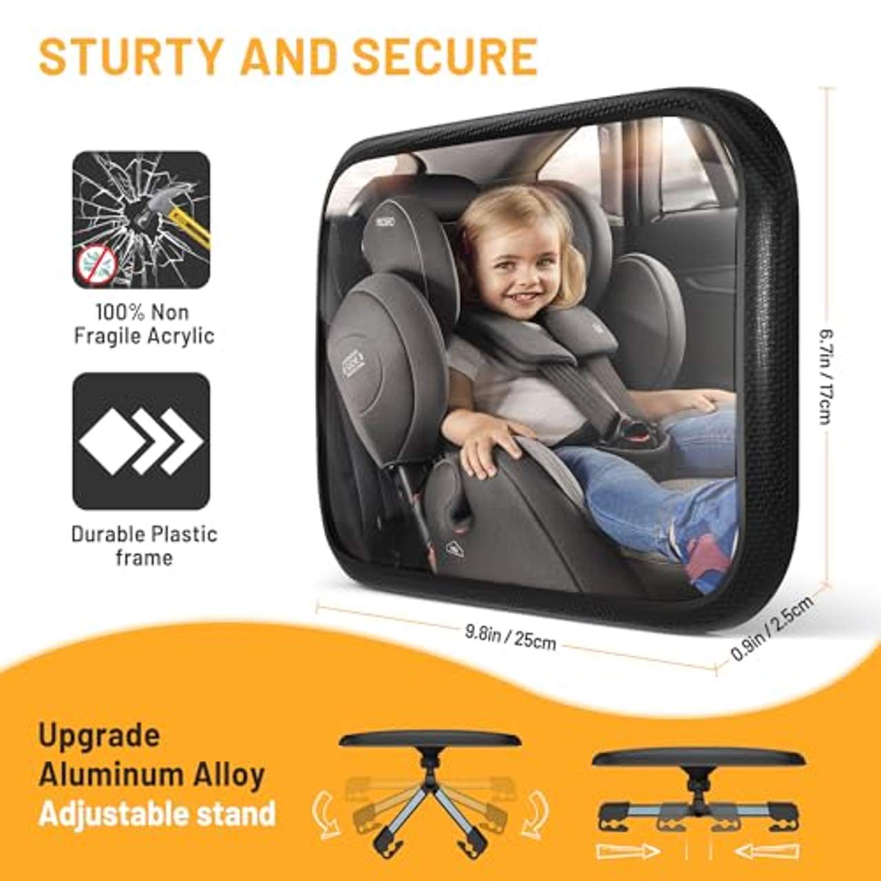 ENONEO 360° Autospiegel Baby Rücksitz