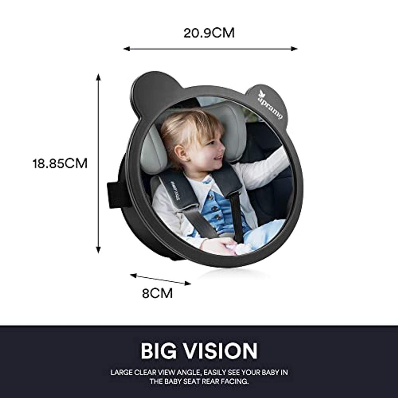 APRAMO Baby Rücksitzspiegel 360° Schwenkbar Auto Baby Spiegel