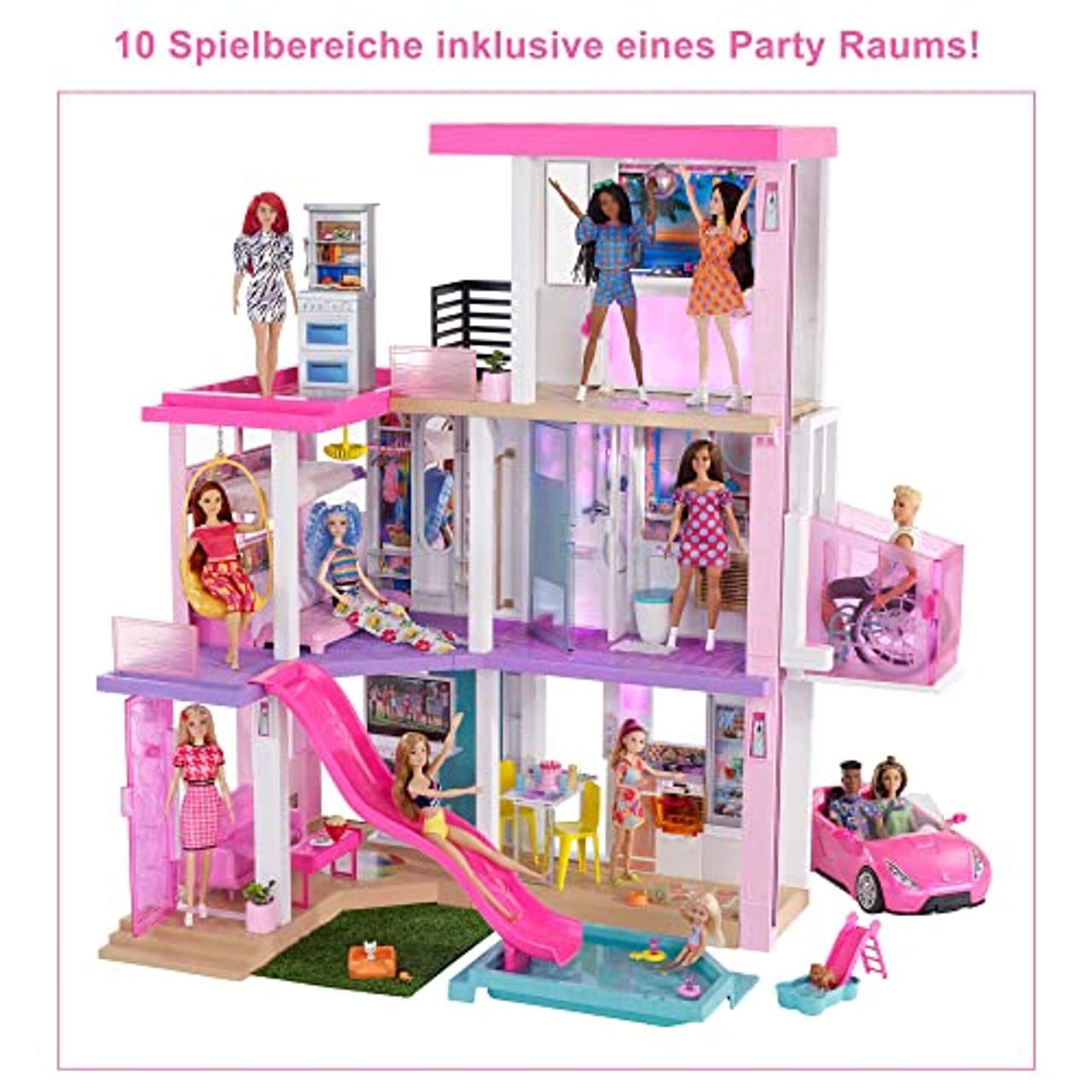 Barbie GRG93 Traumvilla dreistöckiges Puppenhaus