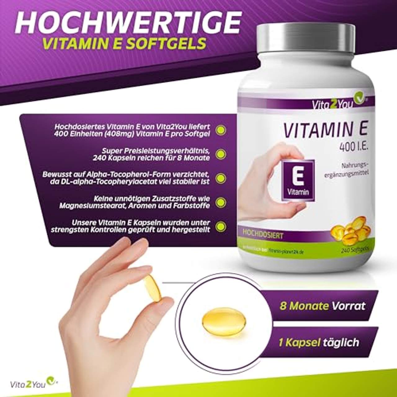 Vitamin E 400 IE 180 Softgel Kapseln