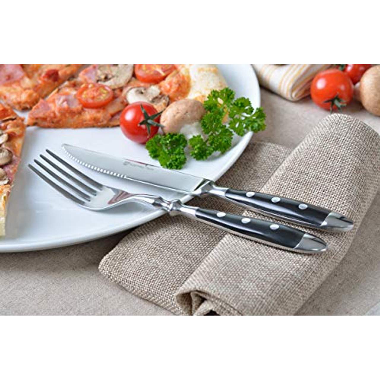 GRÄWE Besteckset Für 4 Personen – 16-teilig, Edelstahl Schwarz Matt, Spülmaschinengeeignet – Serie Athen