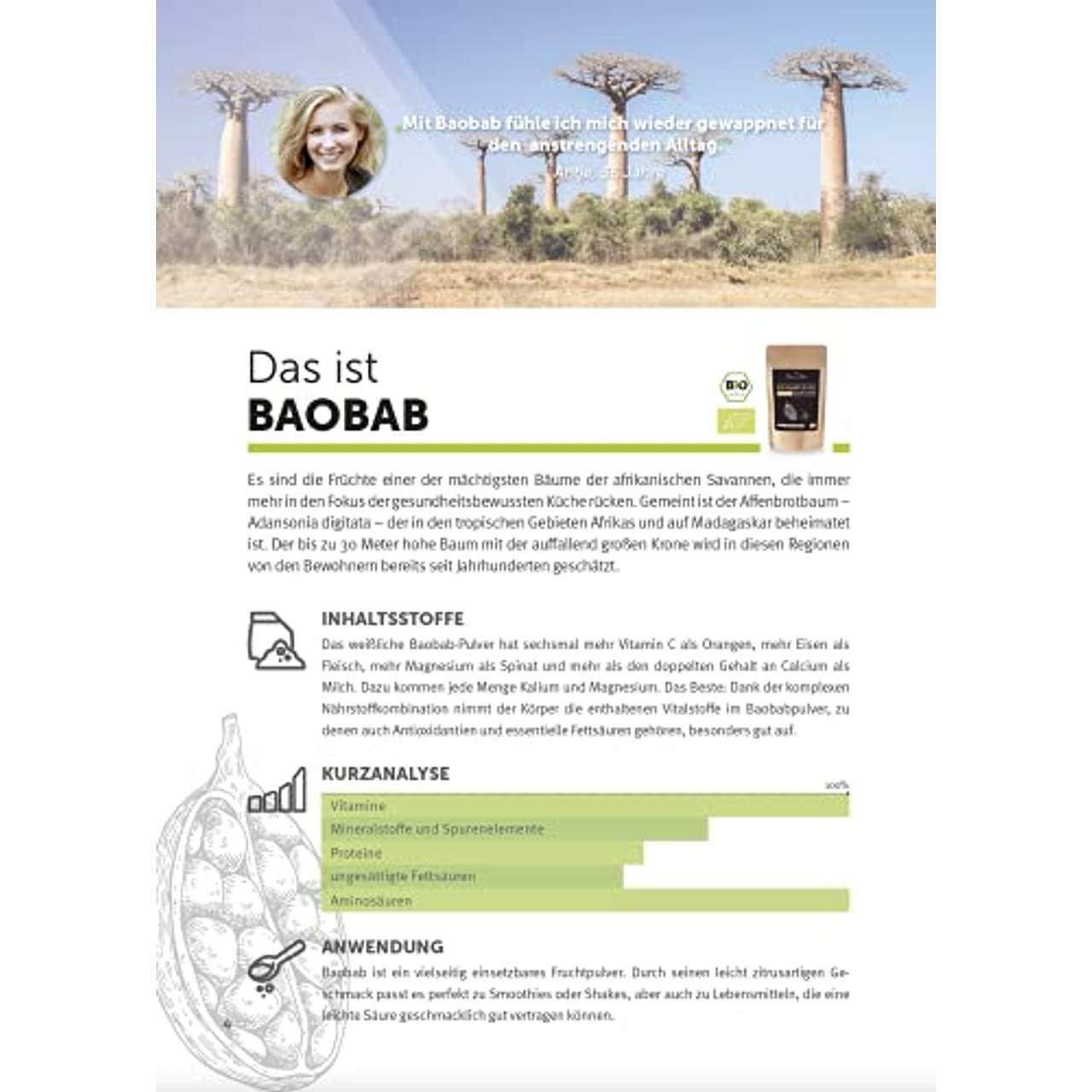 GrünHochZwei Baobab Pulver