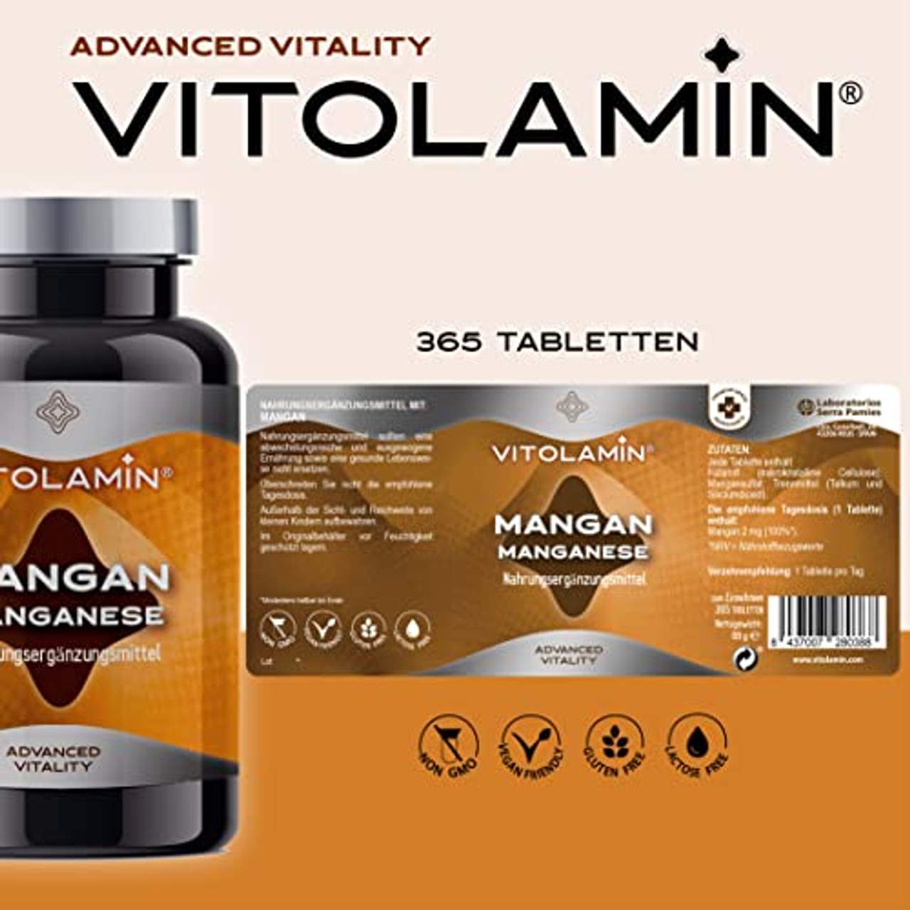 Vitolamin Mangan 365 Stärkt das Bindegewebe