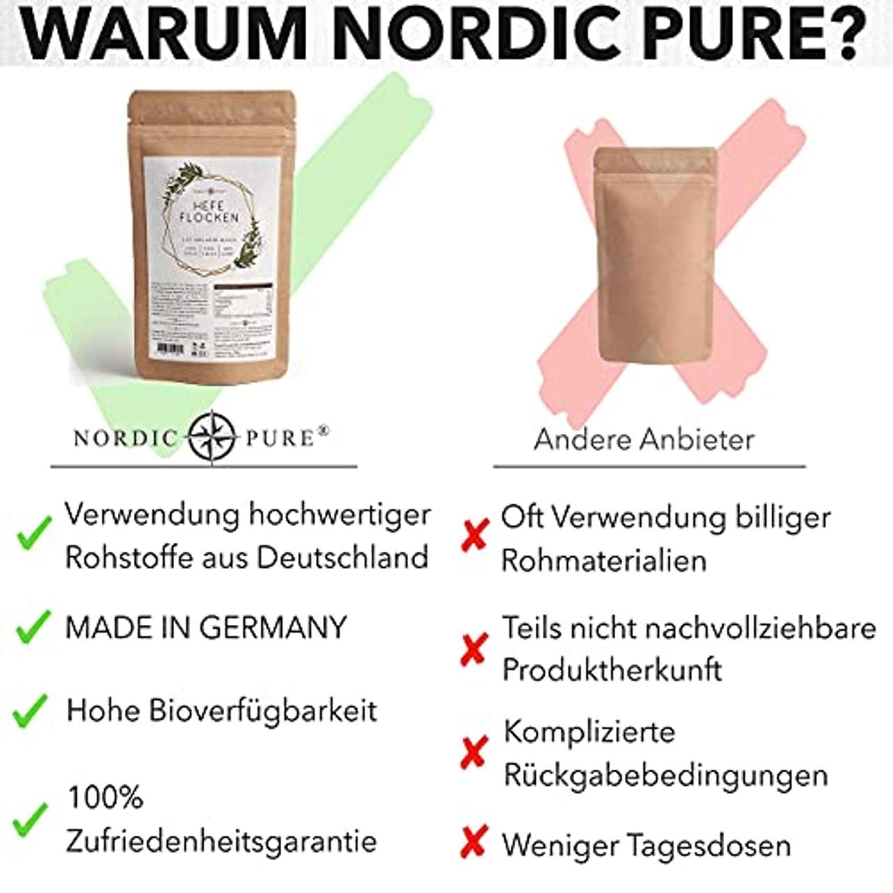 Hefeflocken von Nordic Pure Nährhefe vegan und glutenfrei