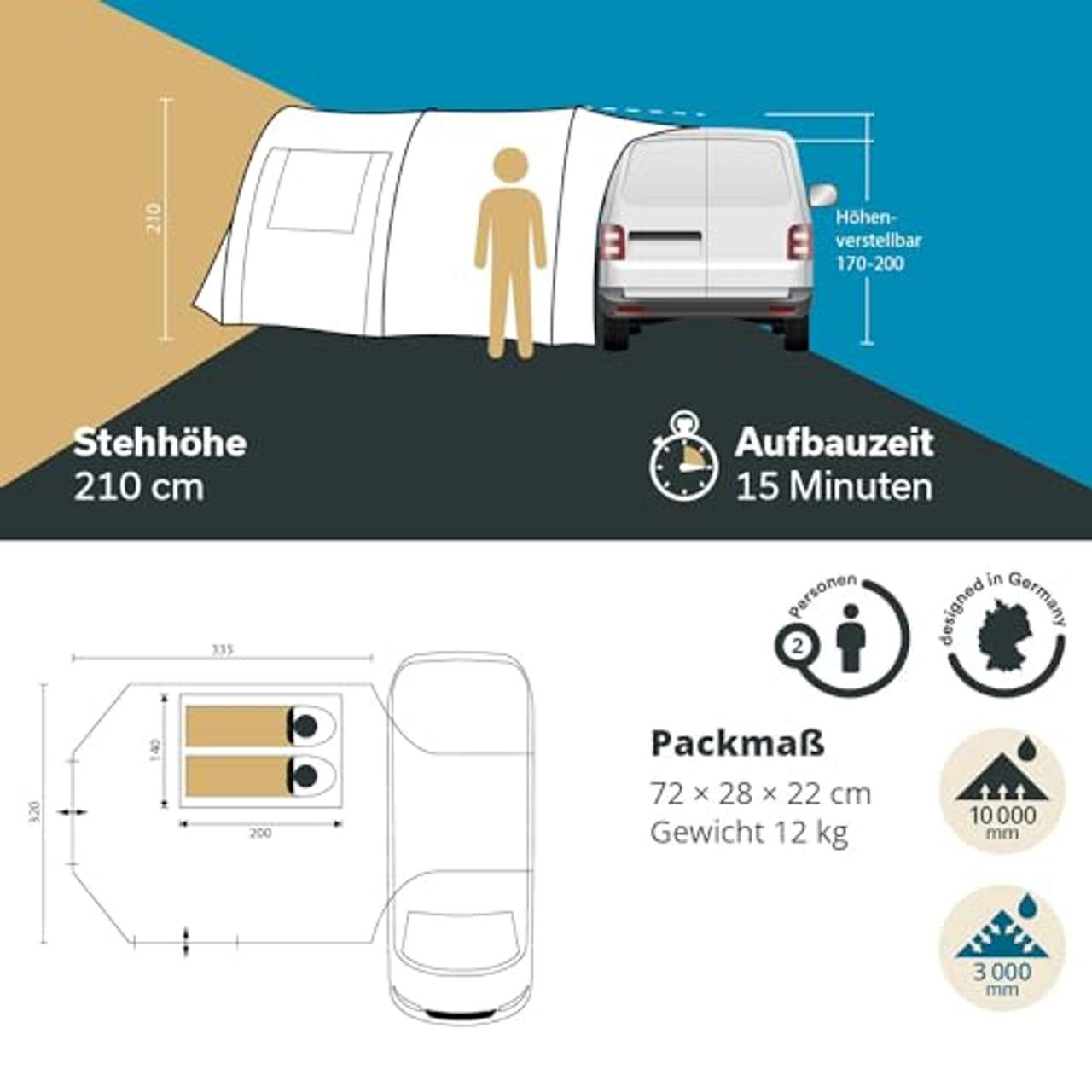 Skandika Camper Tramp Bus-Vorzelt