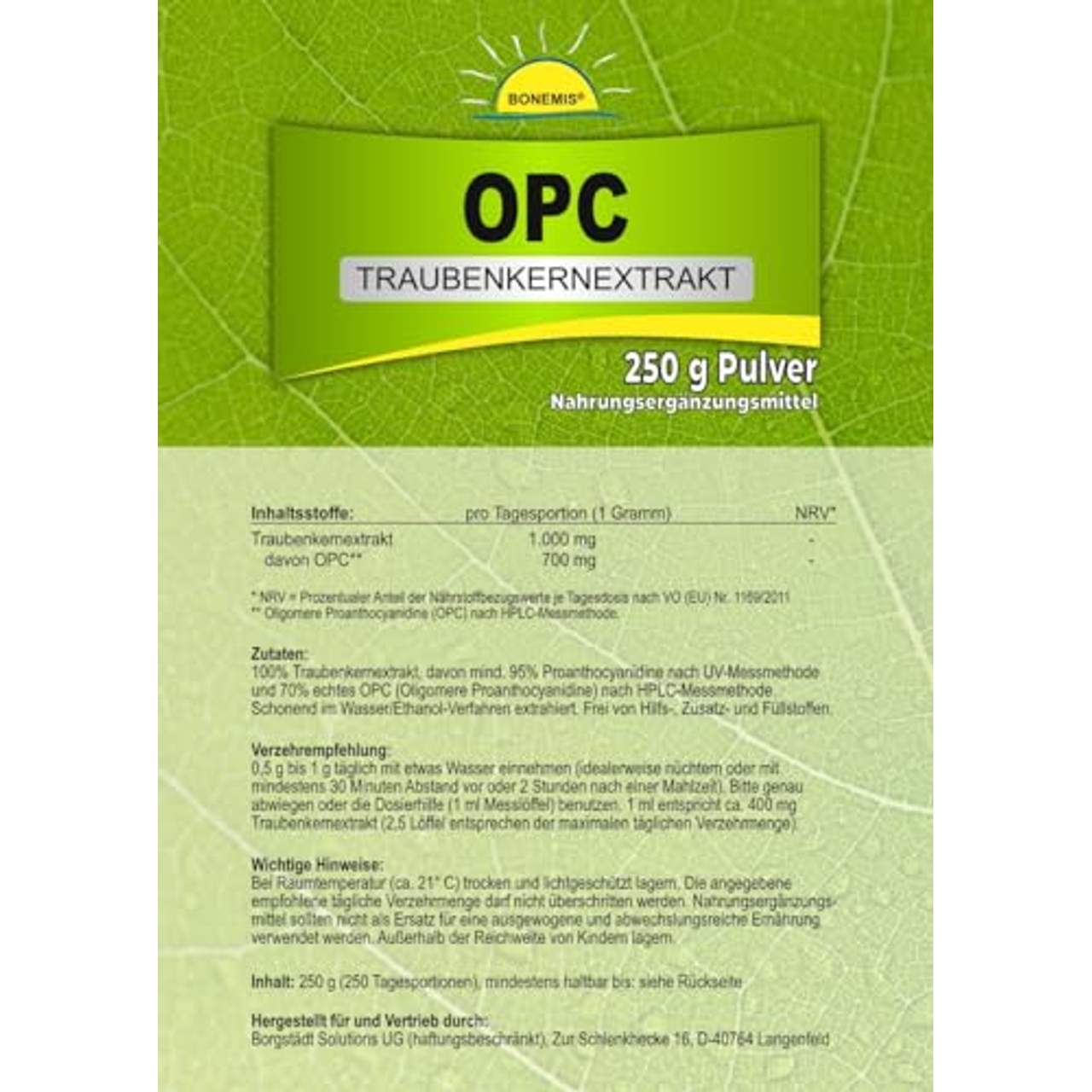 Bonemis Premium OPC Traubenkernextrakt