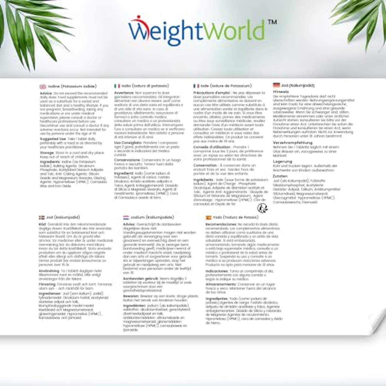 WeightWorld Jod Tabletten 400µg Jod pro Tablette