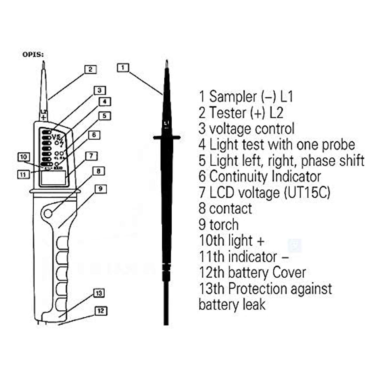 Wisamic DT16 Wasserdicht Spannungsprüfer Elektronische Tester