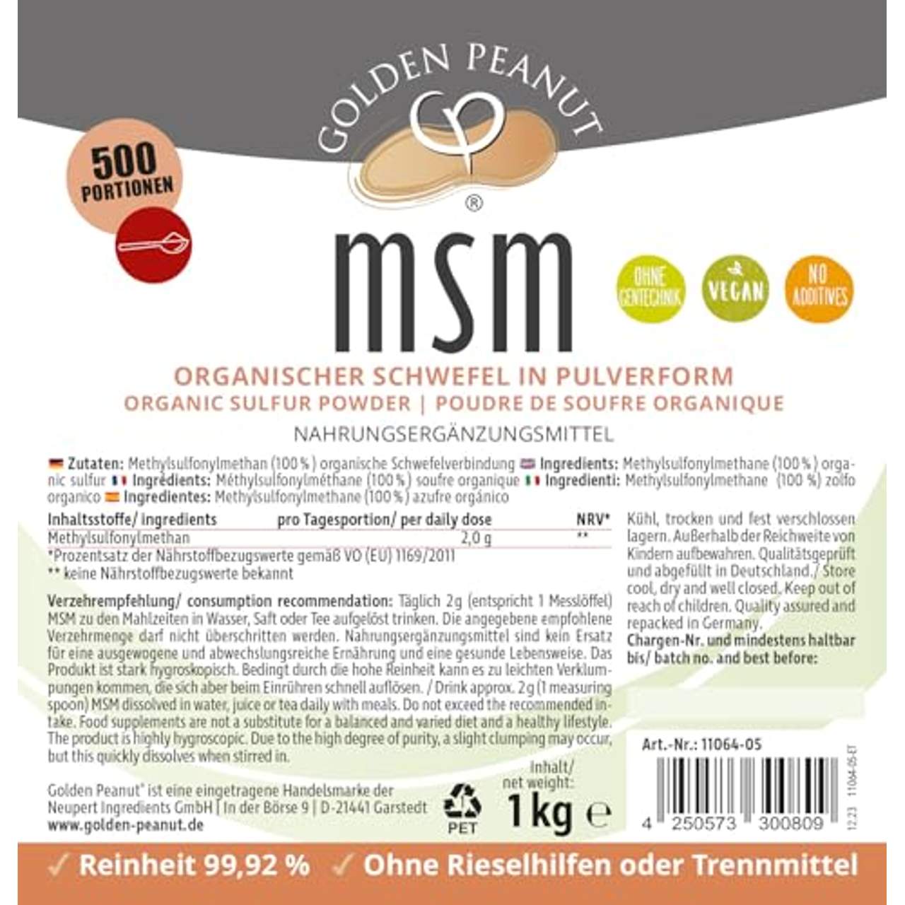 MSM Methylsulfonylmethan Pulver 1kg
