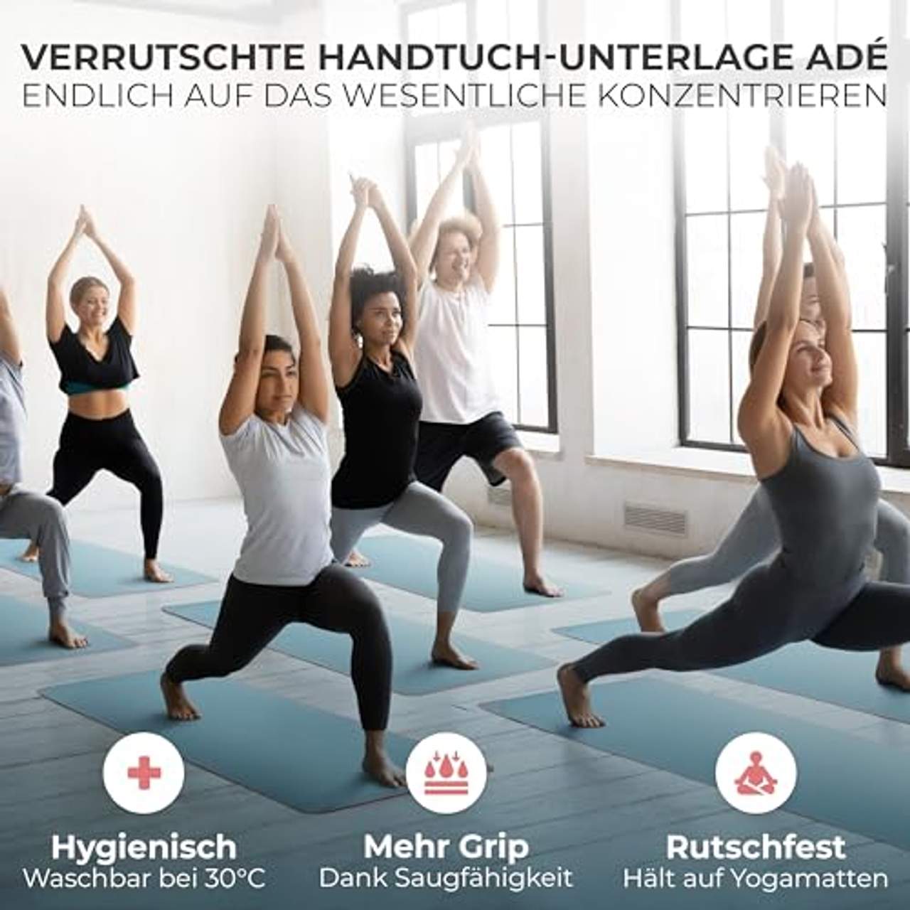 NirvanaShape Yoga Handtuch rutschfest