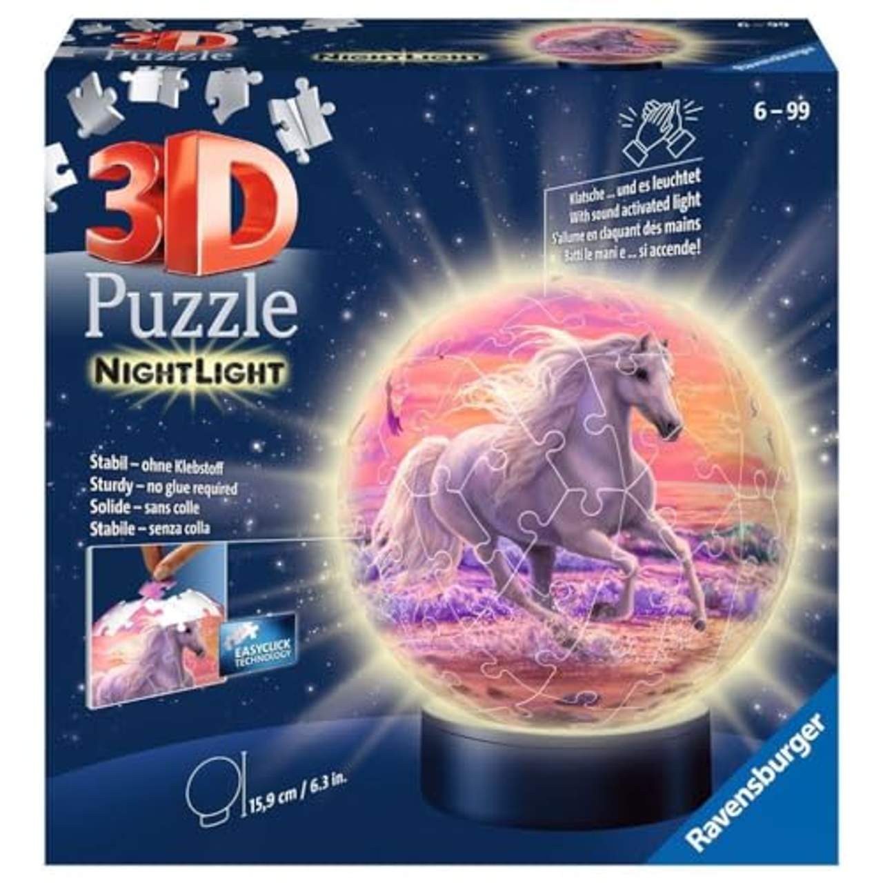 Ravensburger 3D Puzzle Nachtlicht Pferde am Strand