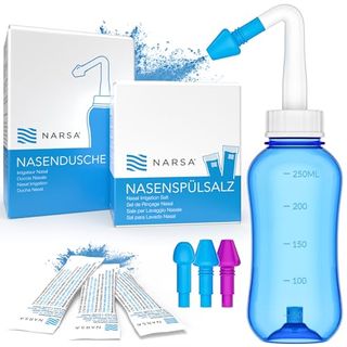 Nasendusche Set NARSA · 30x Nasenspülsalz · 3 Aufsätze