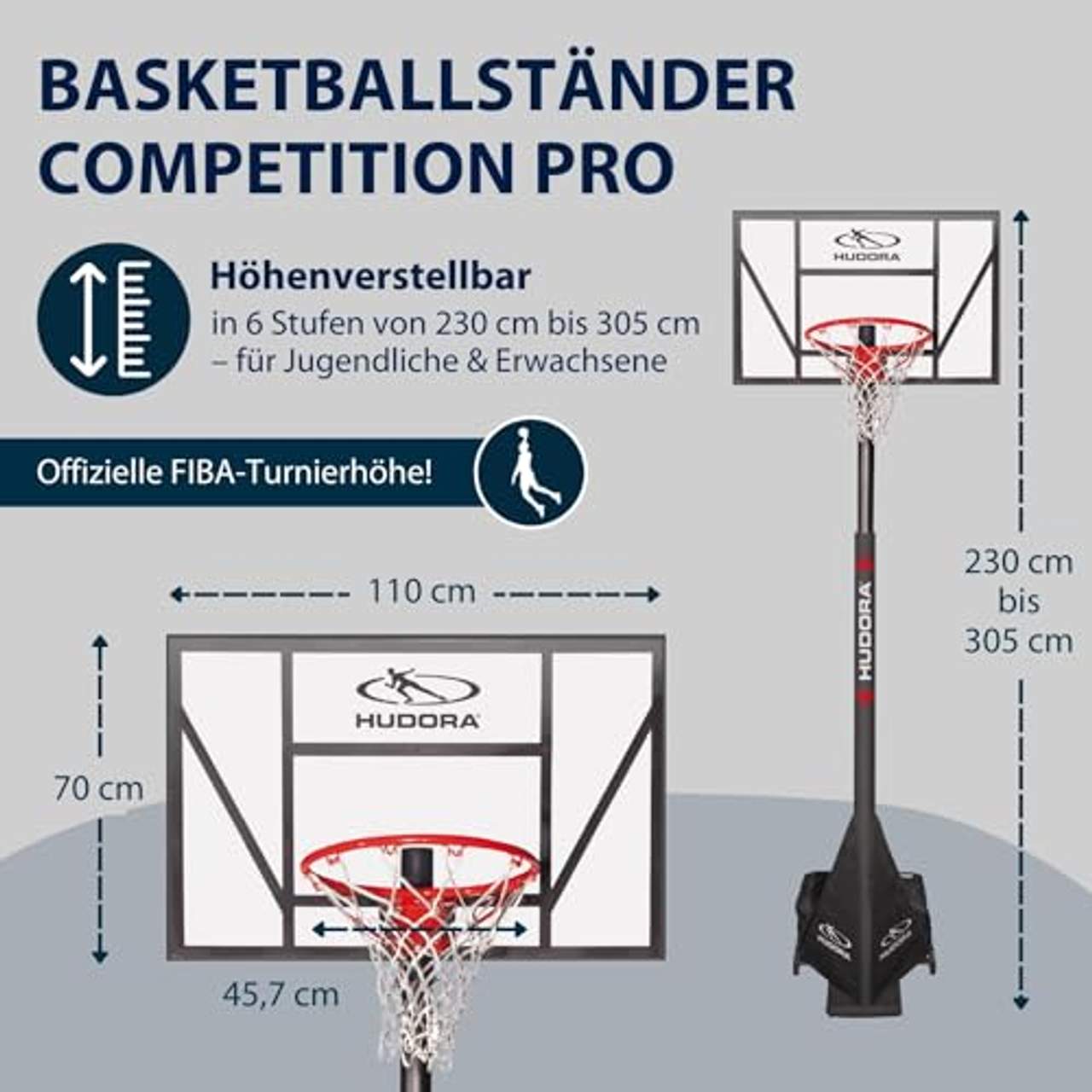 HUDORA Basketball-Ständer 305 Competition Pro