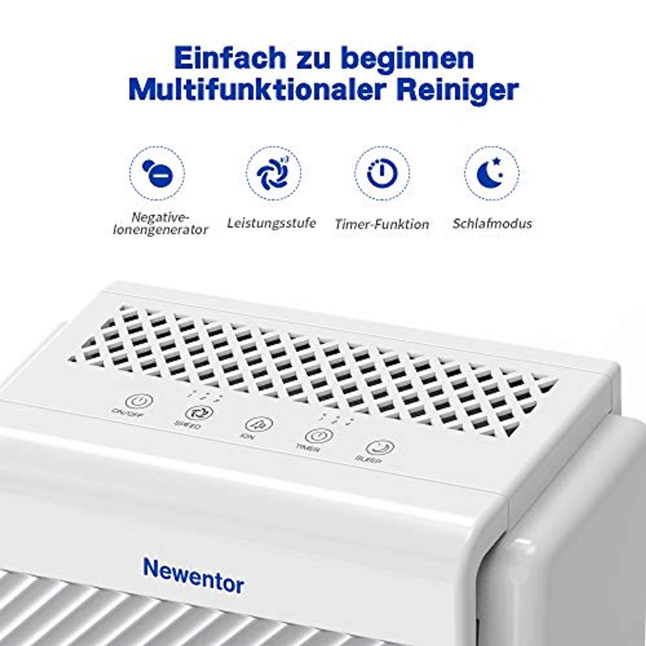 Newentor Luftreiniger mit Hepa Filter 5-in-1 Filtersystem 