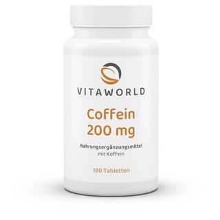 Vita World Coffein Koffein 200 mg 180 Tabletten Deutsche Apotheker-Herstellung