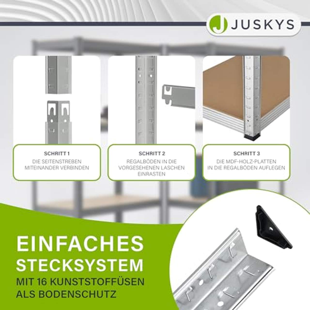 Juskys 2er-Set Lagerregal Easy 2X 160x80x40cm