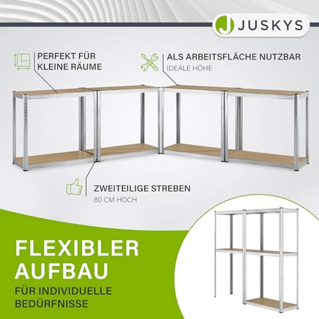 Juskys 2er-Set Lagerregal Easy 2X 160x80x40cm