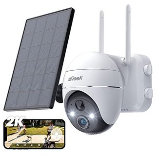 ieGeek   2K Überwachungskamera Aussen Akku, Solar