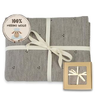Babydecke Wolldecke gestrickt aus 100% Merino Wolle