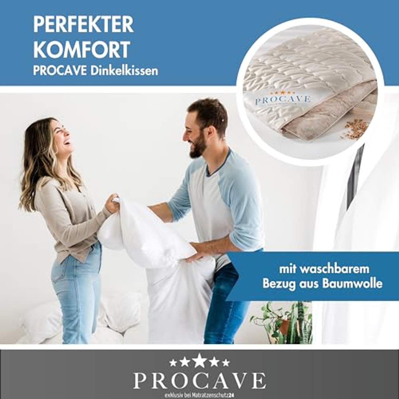 PROCAVE Dinkelkissen 40x80cm made in Germany