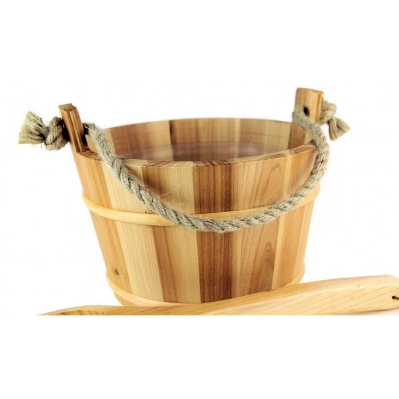 Saunakübel mit Holzkelle aus Fichte