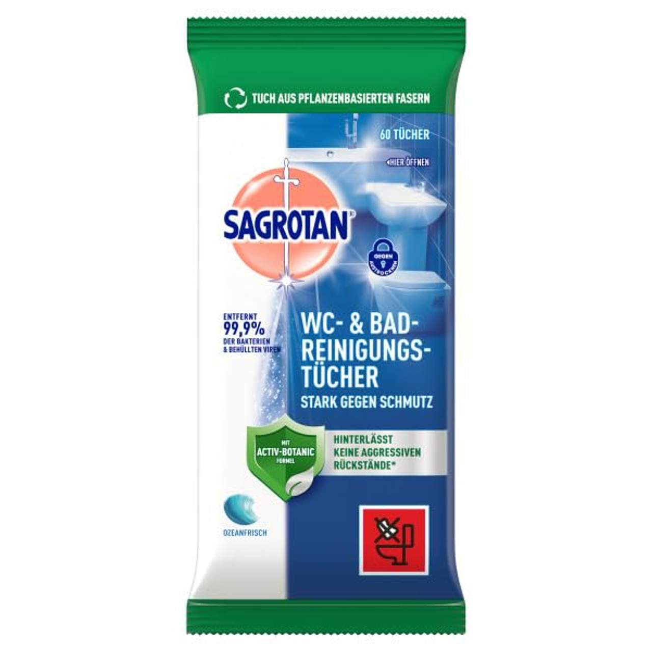 Sagrotan WC-Reinigungstücher Für eine hygienisch saubere und glänzende Toilette