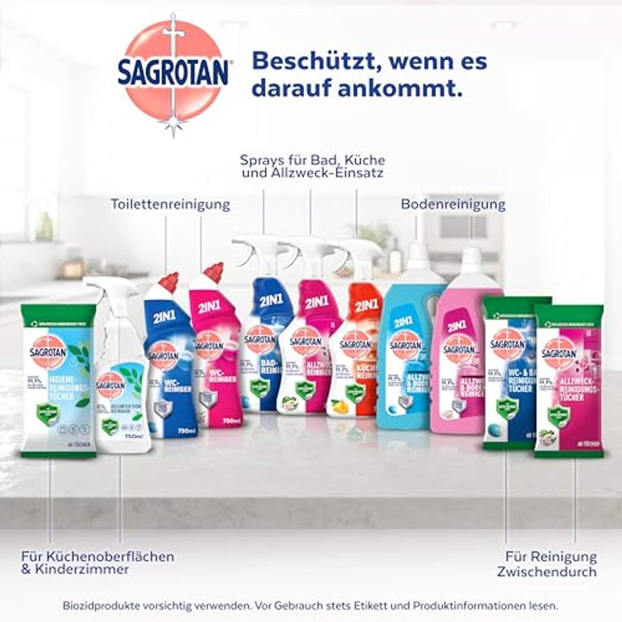 Sagrotan WC-Reinigungstücher Für eine hygienisch saubere und glänzende Toilette