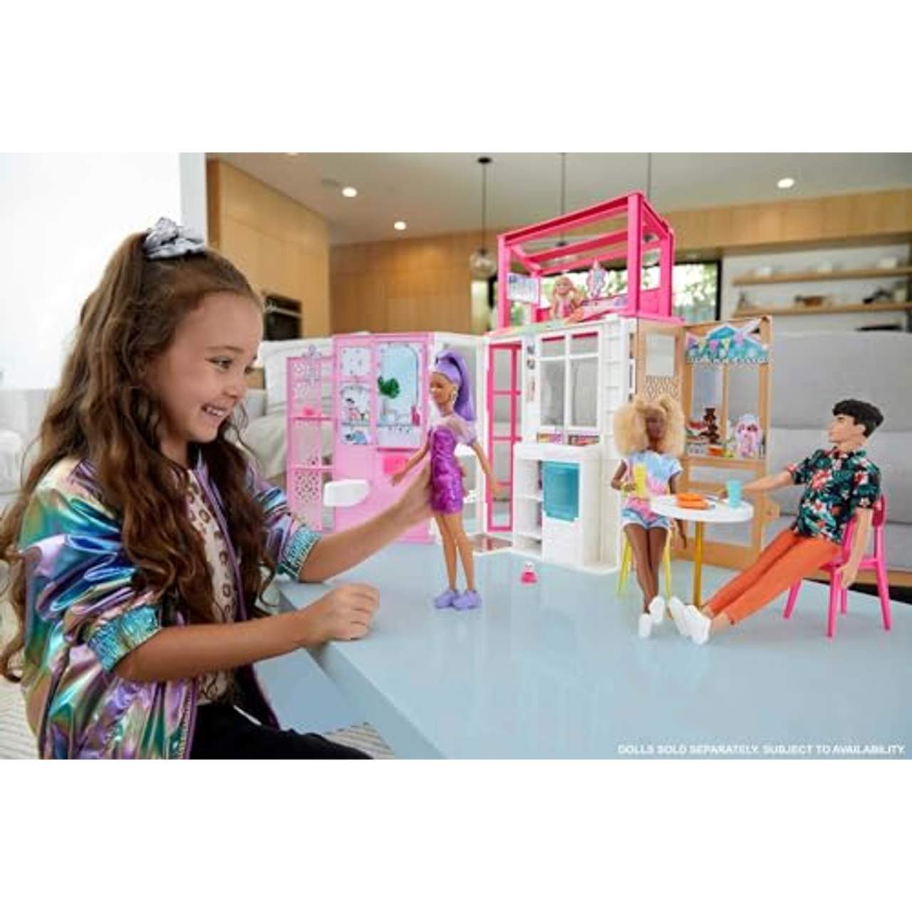 Barbie Puppenhaus mit Möbeln & Zubehör inklusive Haustierwelpe