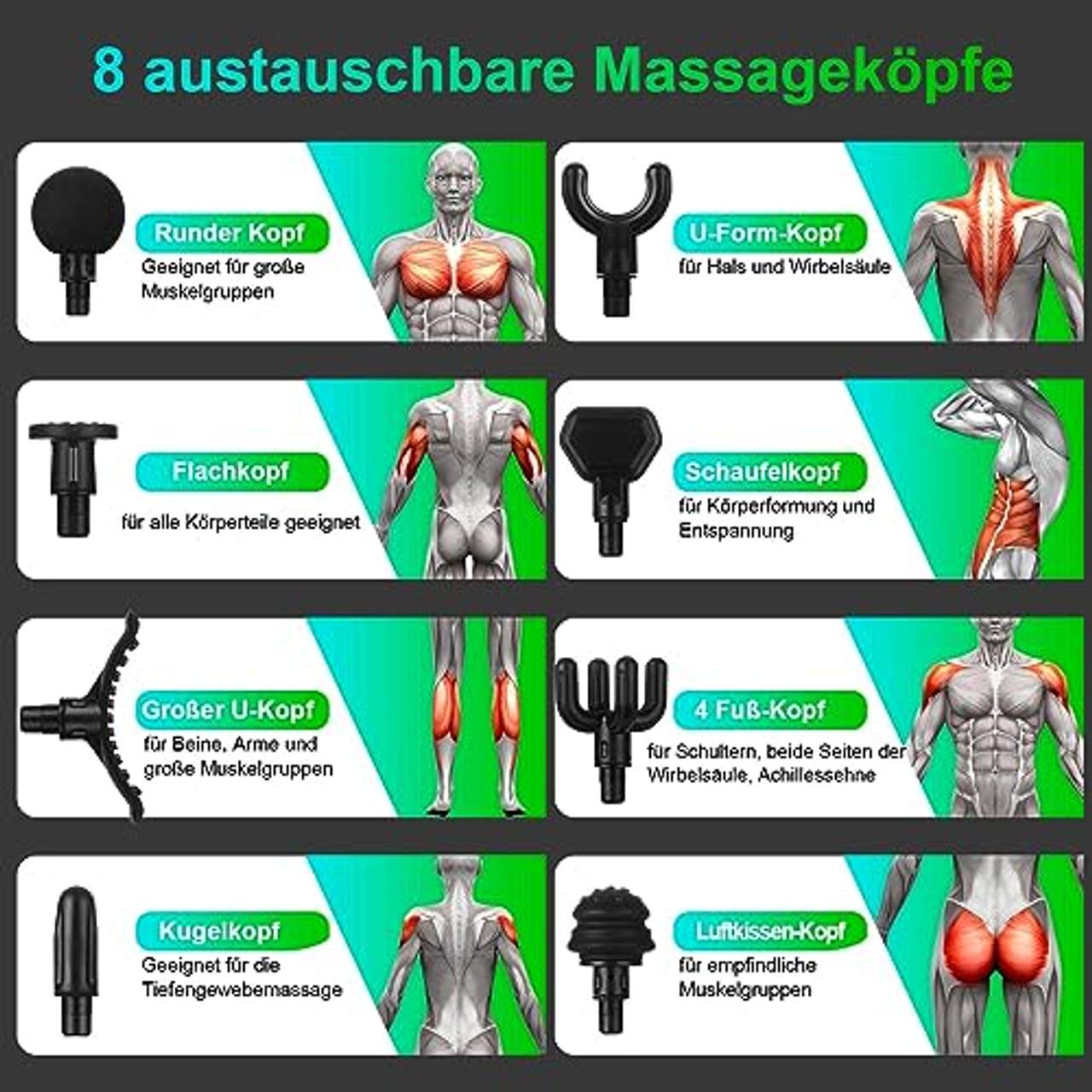Massagepistole Massage Gun CARECJ Elektrisches Massagegerät Handmassagegerät