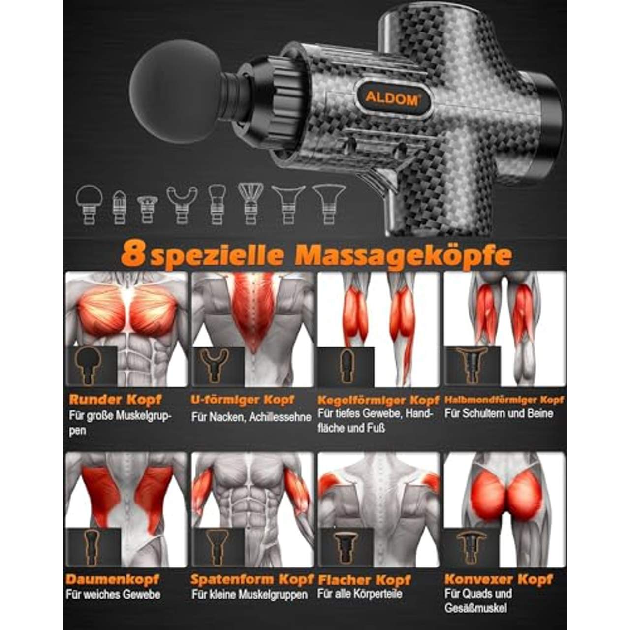 ALDOM Massagepistole für Muskelmassage