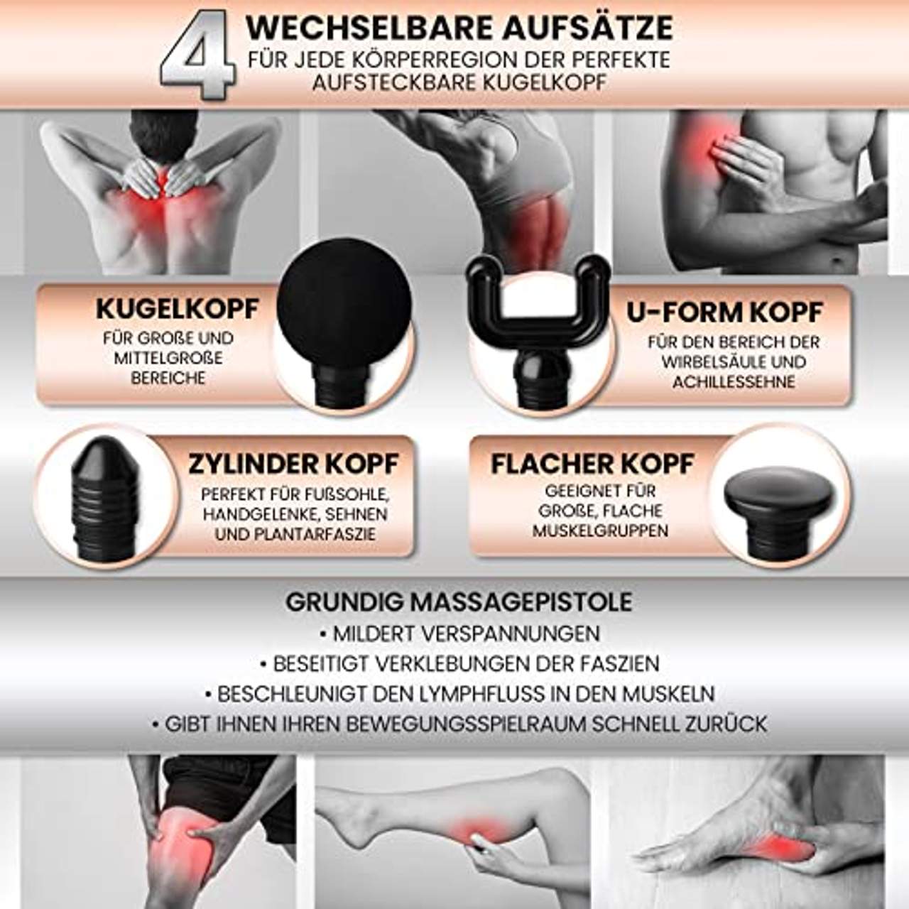 GRUNDIG Massagepistole Massagegerät mit Tiefenwärme