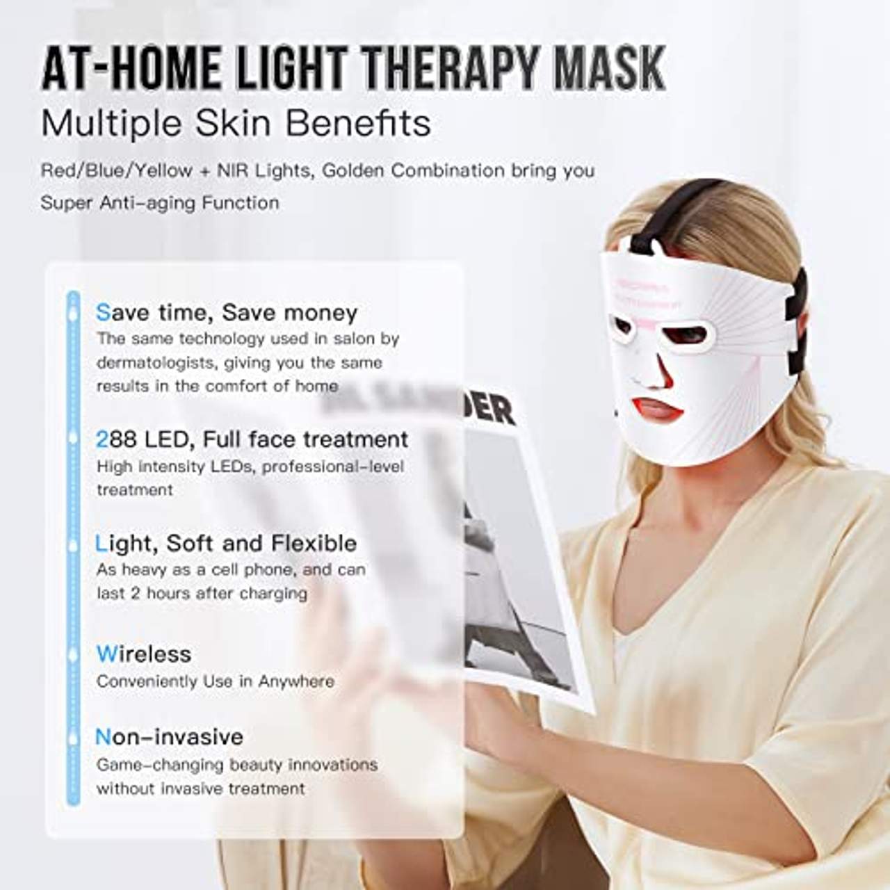 IBORRIA LED-Gesichtsmaske mit Rotlichttherapie