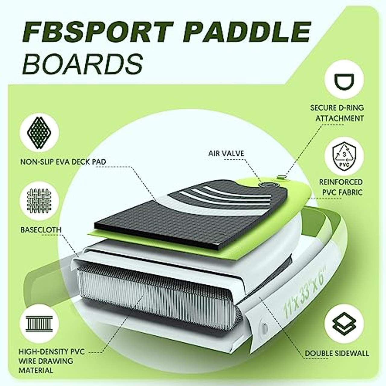 FBSPORT Aufblasbares Stand Up Paddle Board