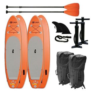 2X 320 Explorer SUP I Orange I Robustes PVC-Gewebe-Surfboard I Allround-Form