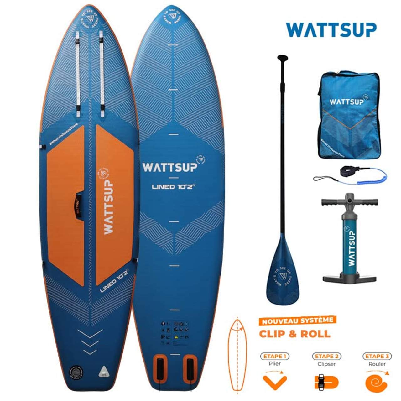 WATTSUP Lined 10'2 SUP aufblasbar Stand Up Paddle Board 310cm