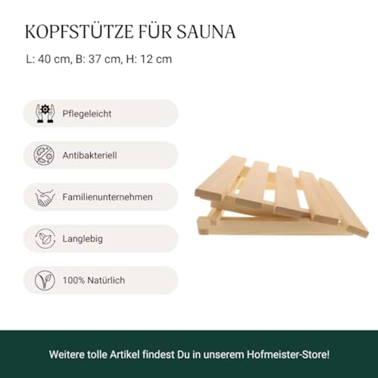 Hofmeister Sauna-Kopfstütze höhenverstellbar